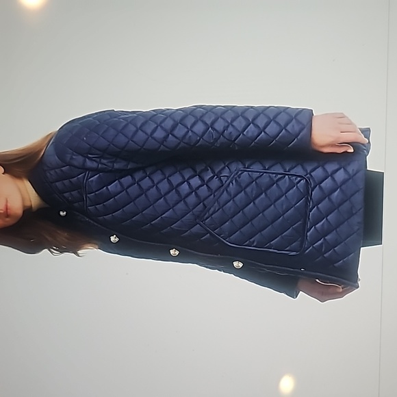 SIZE XL KATE SPADE NEW YORK IMITATION PEARL BUTTON QUILTED COAT - Picture 3 of 4